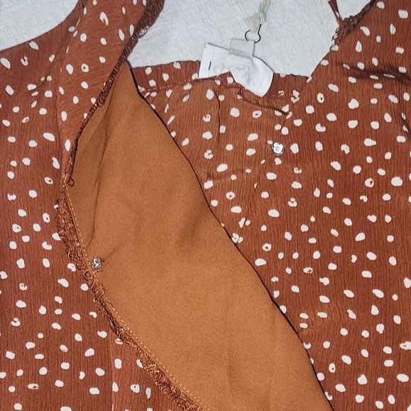 Orange polkadot halter bodysuit Escape by Blu Pepper NWT - Picture 5 of 8